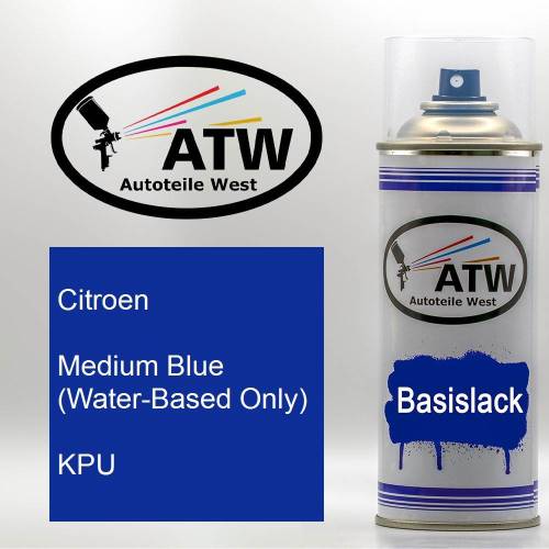 Citroen, Medium Blue (Water-Based Only), KPU: 400ml Sprühdose, von ATW Autoteile West.